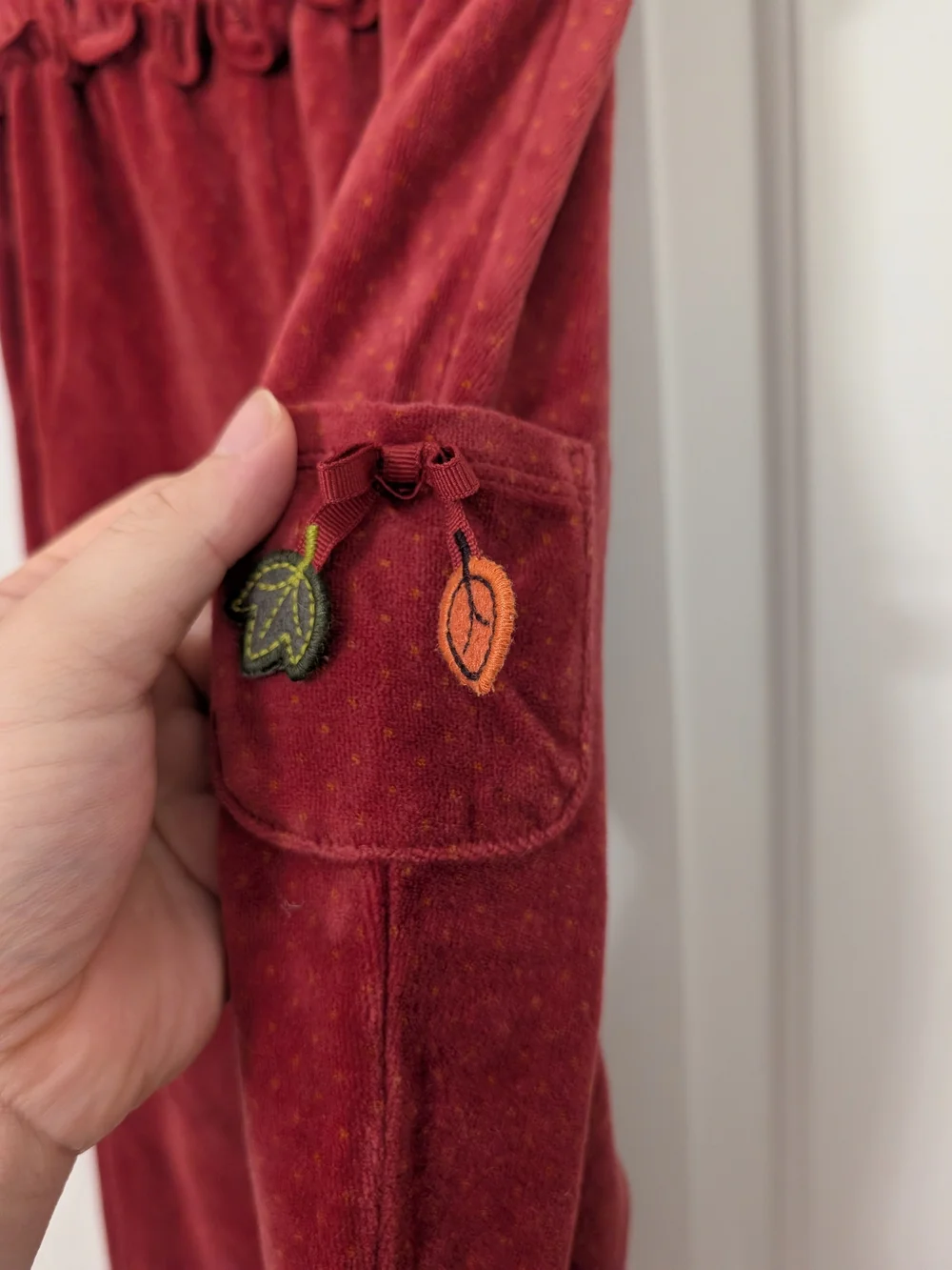 Vintage 2006 Gymboree Harvest Leaves 2pc Velour Pants Top Set Girls 4